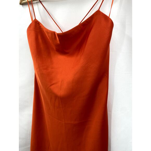 Abercrombie & Fitch orange satin mini slip dress - Picture 2 of 5